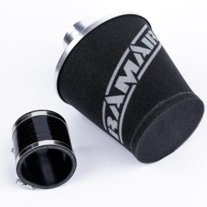 Ramair Medium Foam Filter Aluminium Base 90mm (3.5inch) OD Silver with Silicone Coupler