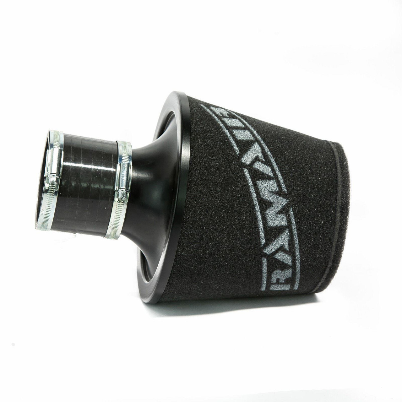 Ramair Foam Jet Stream Large Cone Air Filter 70mm (2.75inch) OD Black with Silicone Coupler